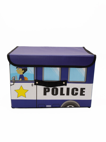 CAJA ORGANIZADORA POLICIA 30X25X25 CM AZUL