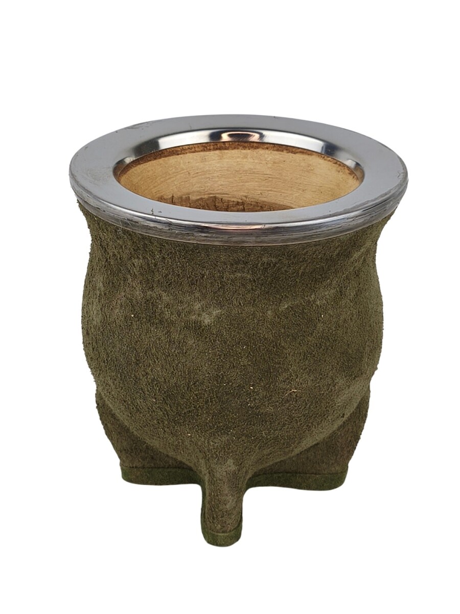 Mate calabaza camionero en pecarí acero grande - Verde 