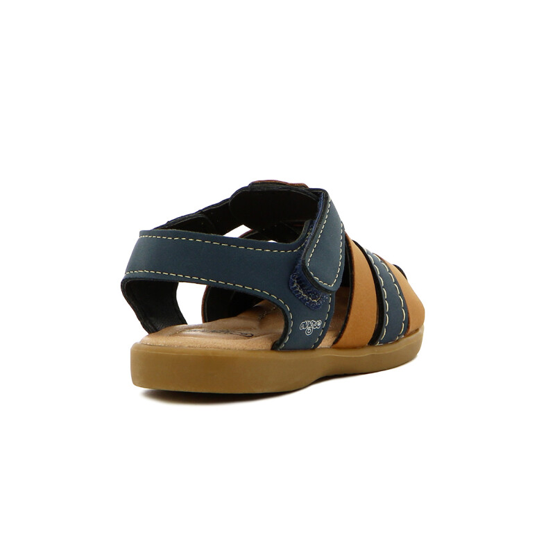 Angus Sandalia Niño Franciscana C/ Pulsera Y Velcro Marino-camel