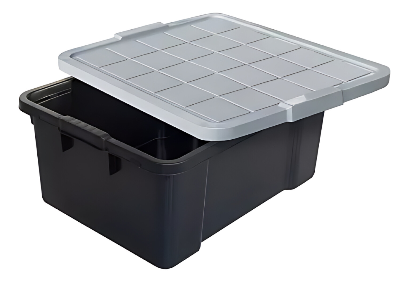 Caja Cesto Canasto Organizador Multiuso Con Tapa 40lts-negro - Negro 