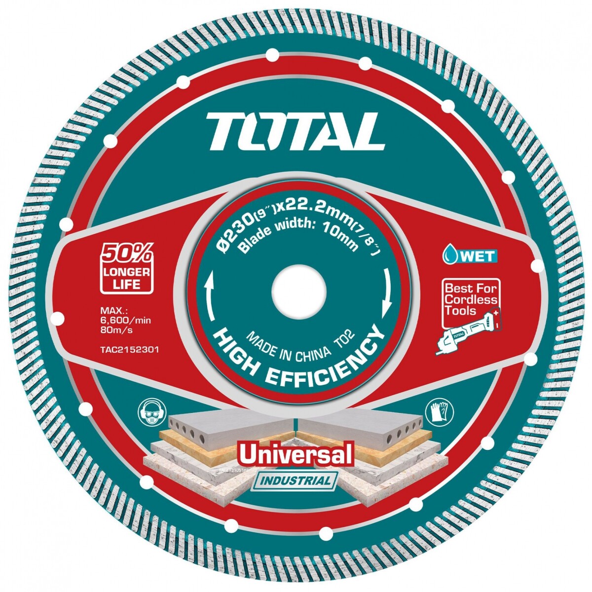 Disco Diamantado Para Amoladora 9" Continuo 