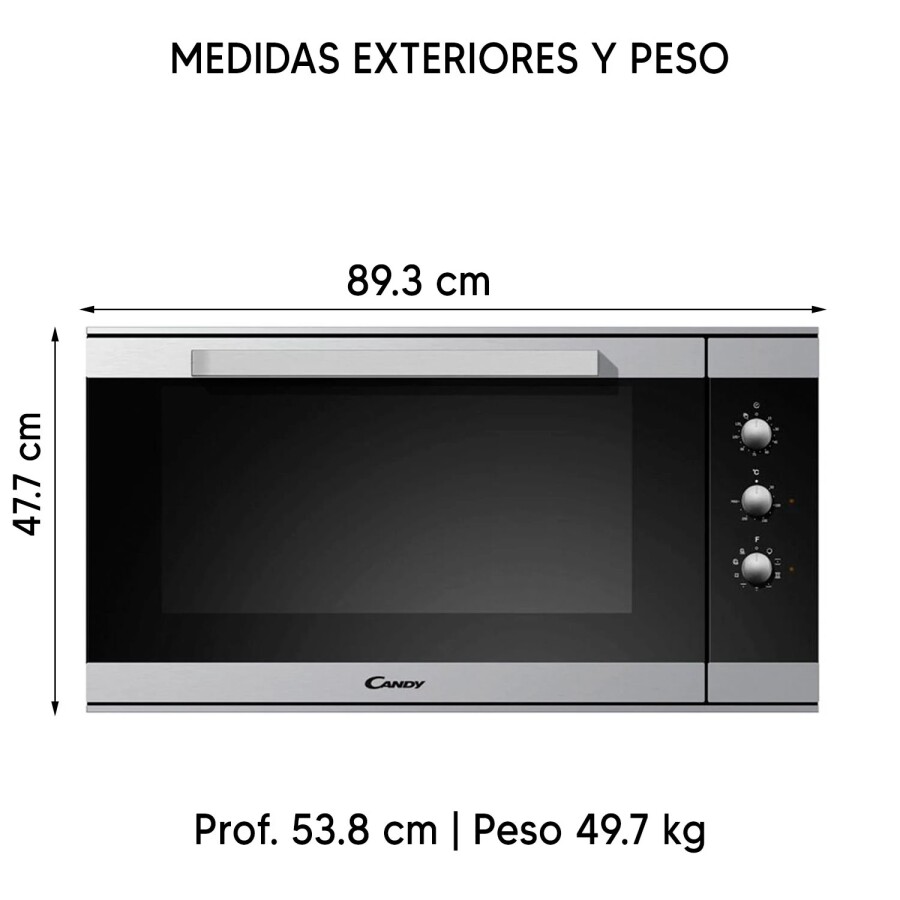 Horno Multifunción 89 lt Candy FNP319/1X/E Horno Multifunción 89 lt Candy FNP319/1X/E