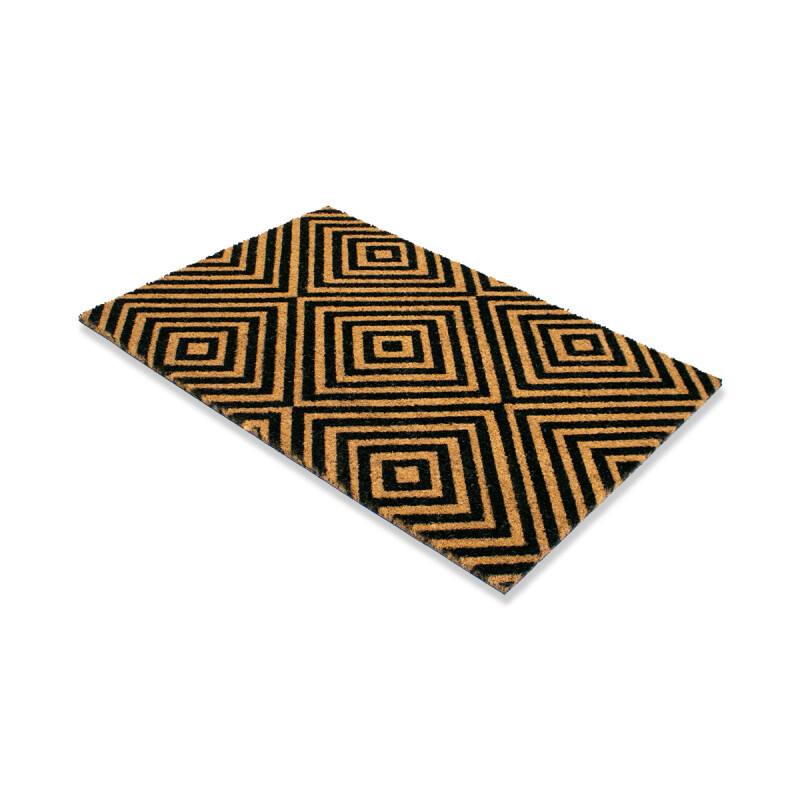 ALFOMBRA COCO RECT NATURAL C/DET ROMBO 60X90CM Unica