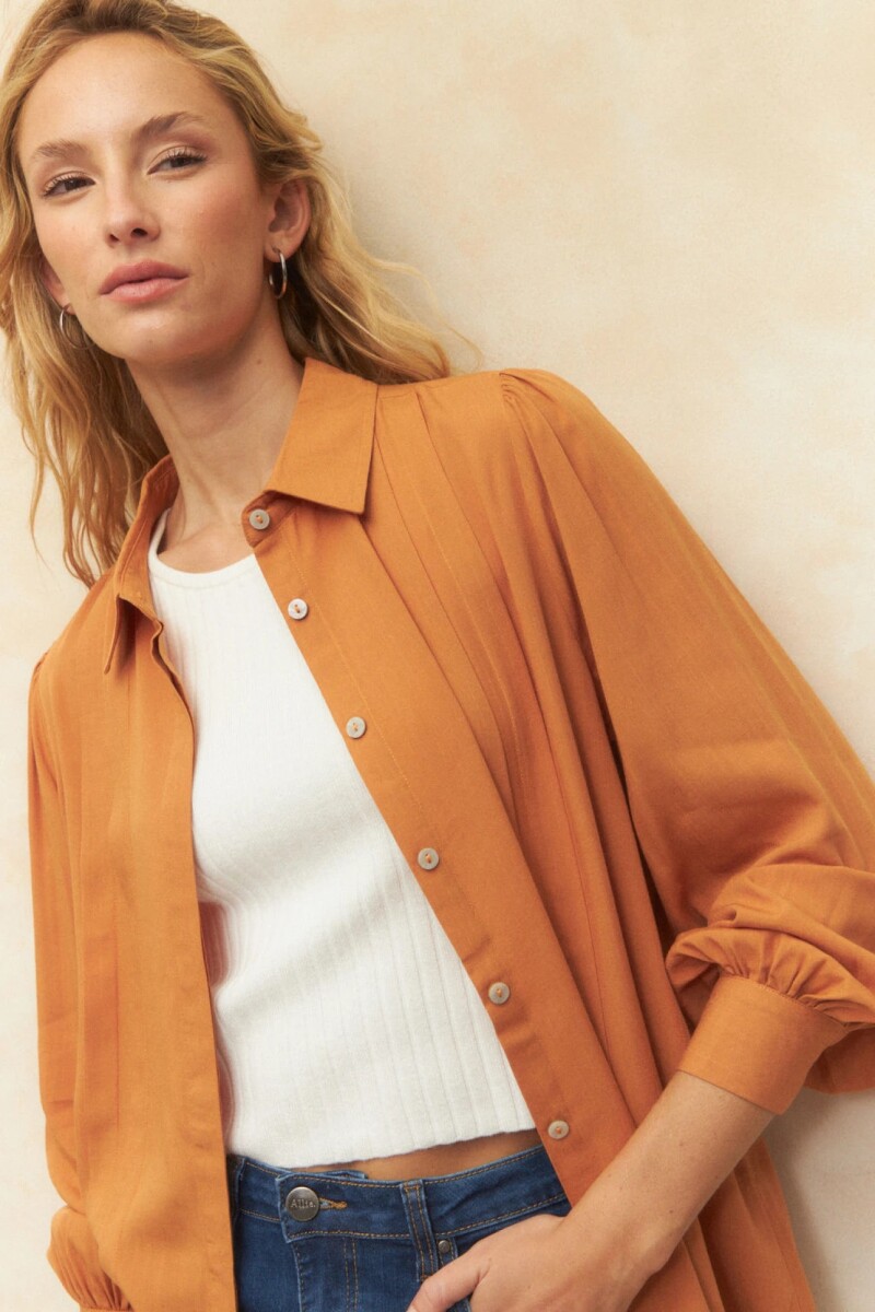 CAMISA ALLIE CHERRY - CAMEL 