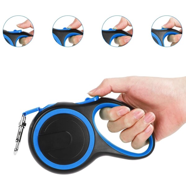 Correa Extensible 3 Mts Retractil Hasta 15Kg Perro Mediano Variante Color Azul Negro