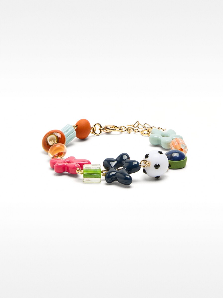 Pulsera Con Cerámica Y Piedras - multicolor 