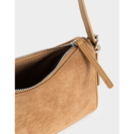 Bandolera Suede Chocolate Marron Camel