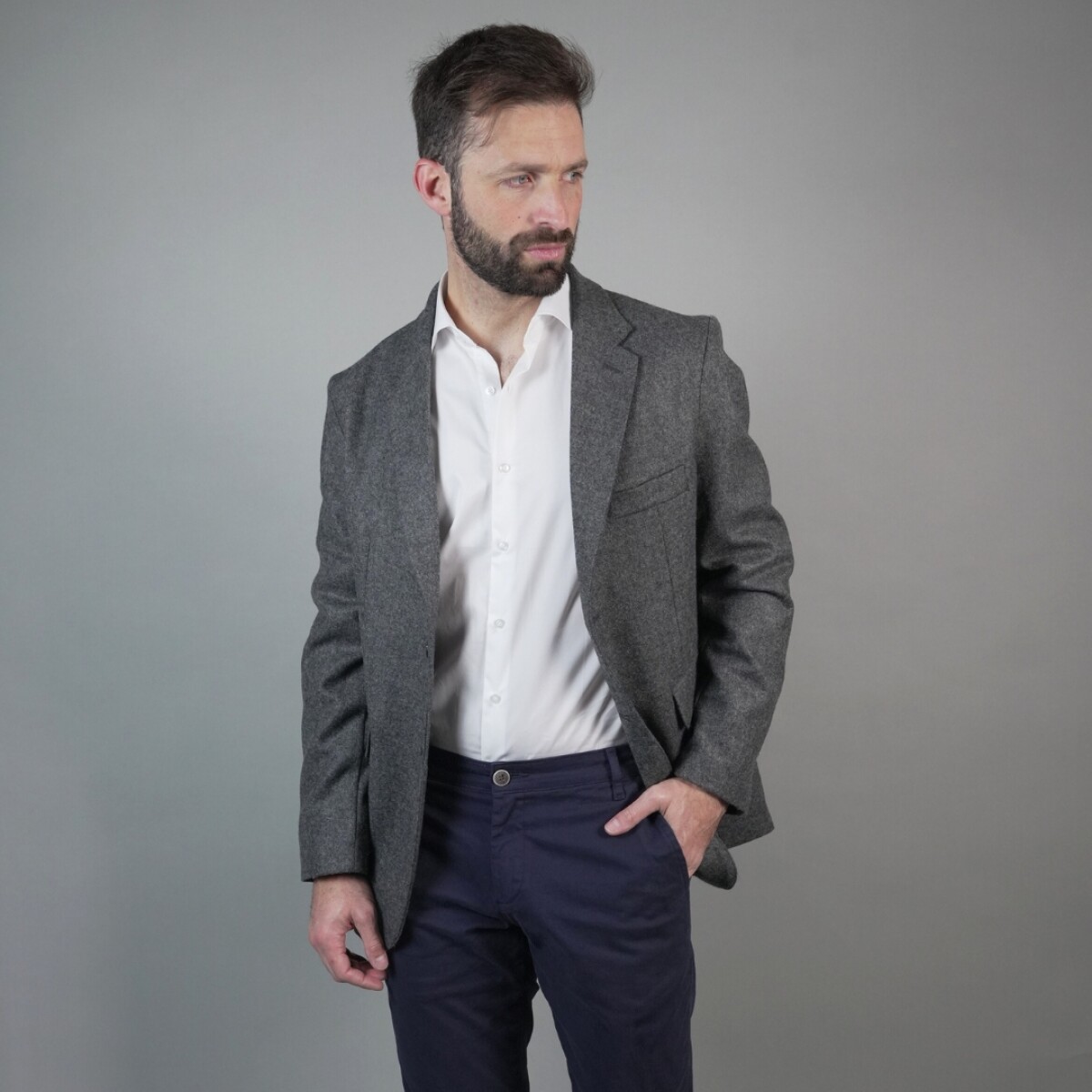 SACO DE LANA - Gris Melange 