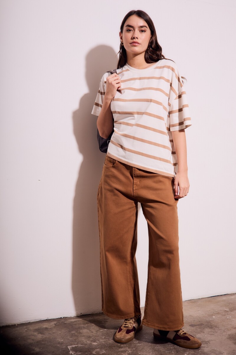 Remera Algodon Lavado Rayada Mocha Mocha