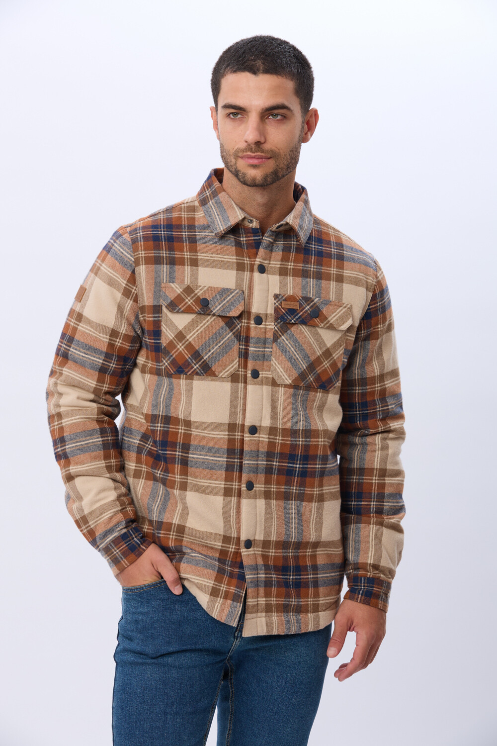 CAMPERA DE VIYELA CON FORRO DE CORDERITO Marron