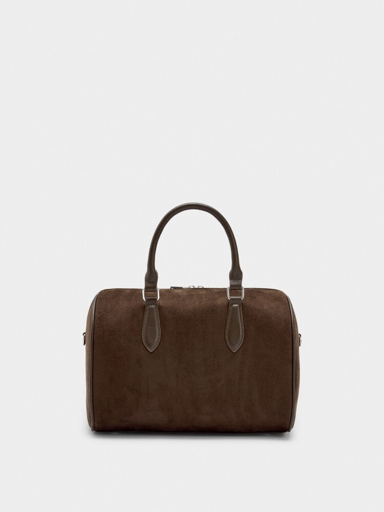 Bolso Tote Con Efecto Piel M marron