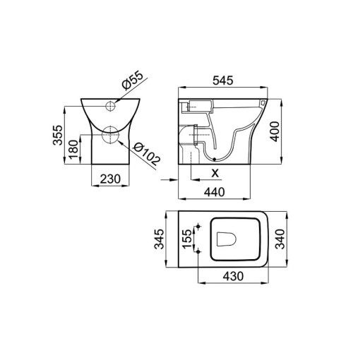 BIDET FRONTAL LINEA BLANCO BRILLO LOZA SANITARIA BAÑO 000