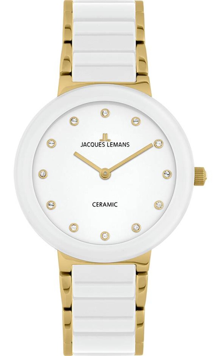 Reloj Jacques Lemans 42-7l Monaco De Acero Y Cerámica En Oro 