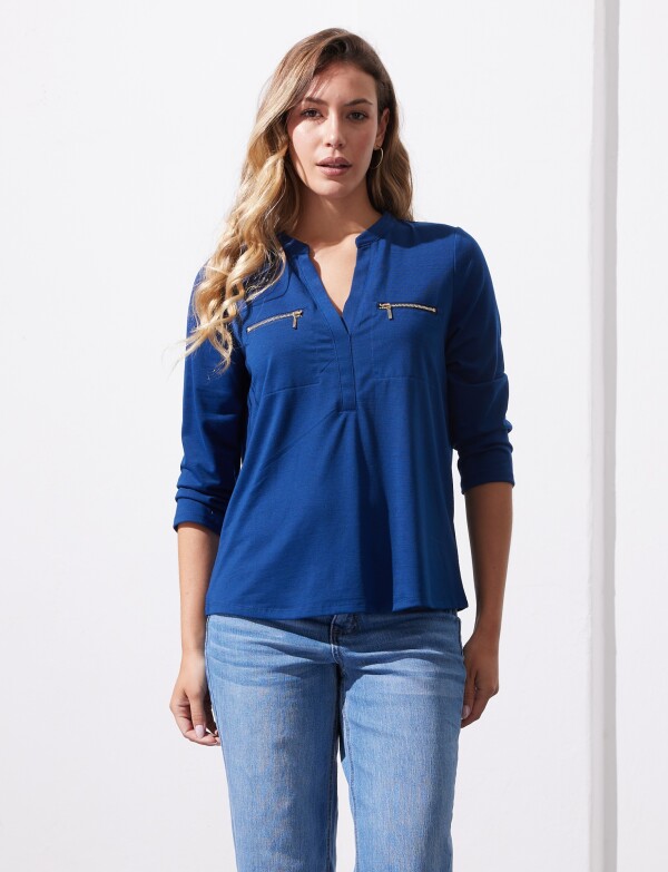 Blusa Zips AZUL