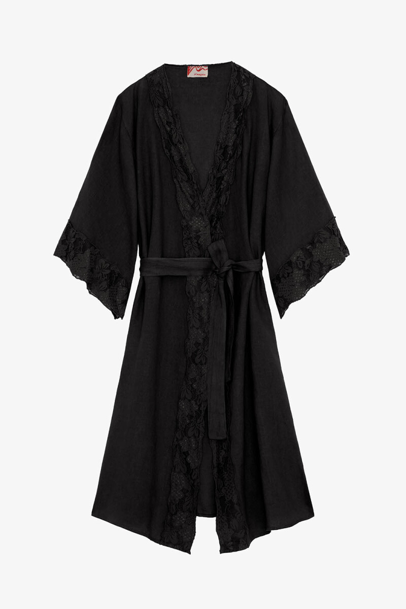 KIMONO ENCAJE Negro