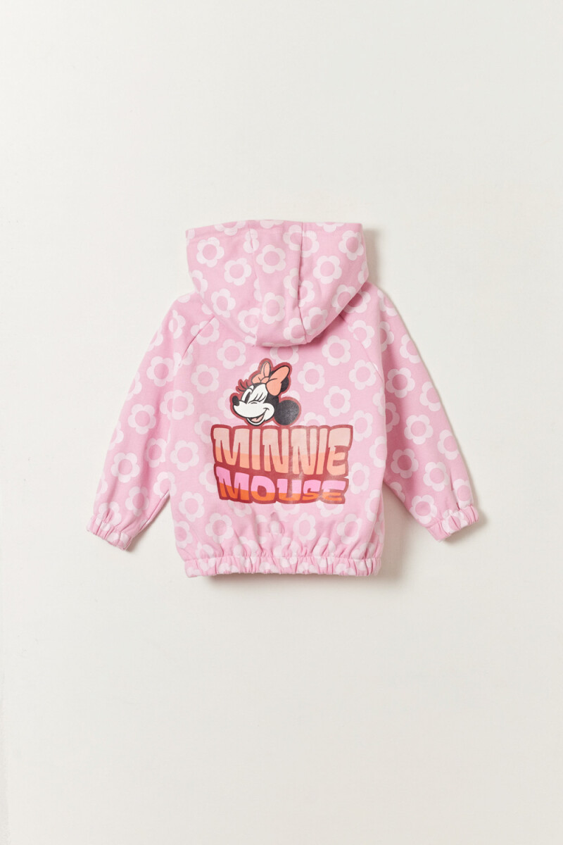 Campera deportiva estampada Minnie Rosa