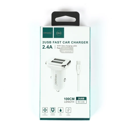 CARGADOR CELULAR RAPIDO 2.4A PARA AUTO 12V CON CABLE LIGHTNING 1 METRO CARGADOR CELULAR RAPIDO 2.4A PARA AUTO 12V CON CABLE LIGHTNING 1 METRO