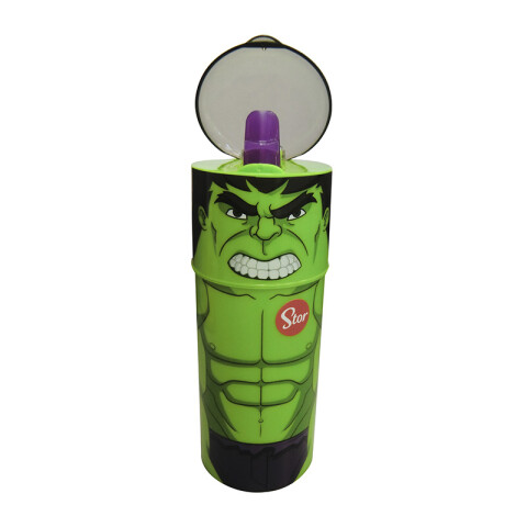 Botella con Pjita y Protector 350 ml Hulk