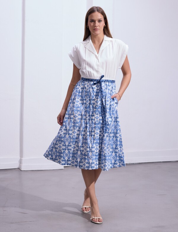 Vestido Esc Camisa L CELESTE/MULTI
