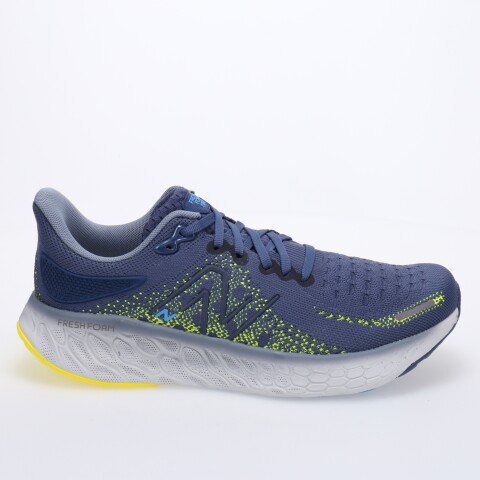 Championes de Hombre New Balance Fresh Foam 1080 V12 Azul Piedra - Amarillo