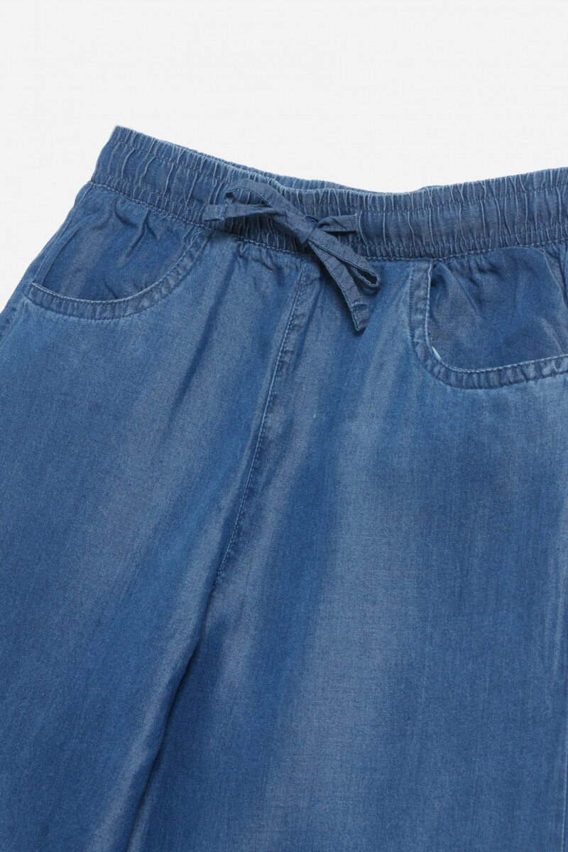 Palazzo denim AZUL OSCURO