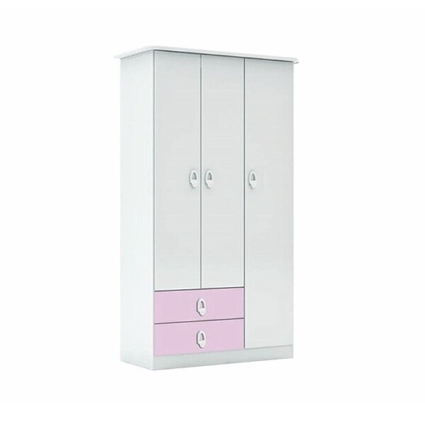 ROPERO INFANTIL 3 PUERTAS 2 CAJONES - BLANCO CON CAJONES CELESTE O ROSA ROPERO INFANTIL 3 PUERTAS 2 CAJONES - BLANCO CON CAJONES CELESTE O ROSA