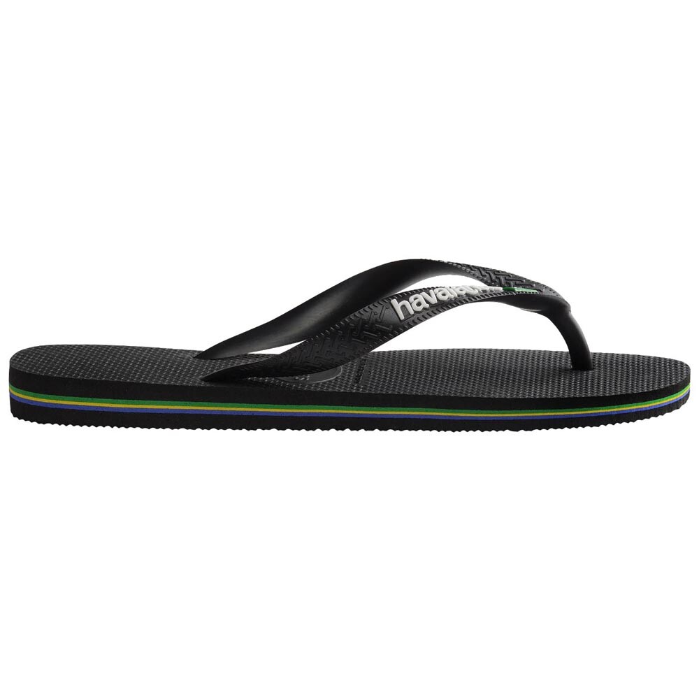 Sandalias Havaianas Brasil Logo Hombre Negro/Negro