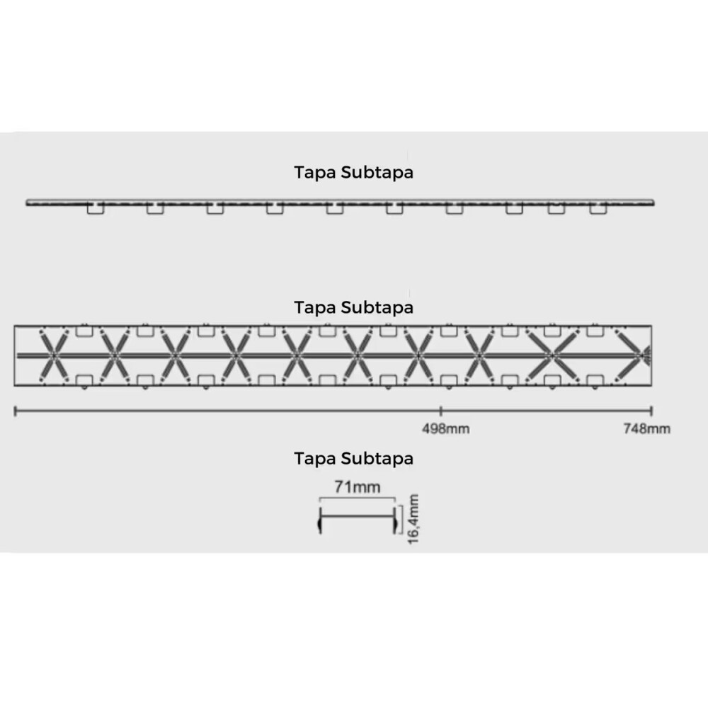 ELLEVE Receptaculo tapa oculta 75cm salida central Versatile Elleve Receptaculo Tapa Oculta 75cm Salida Central Versatile
