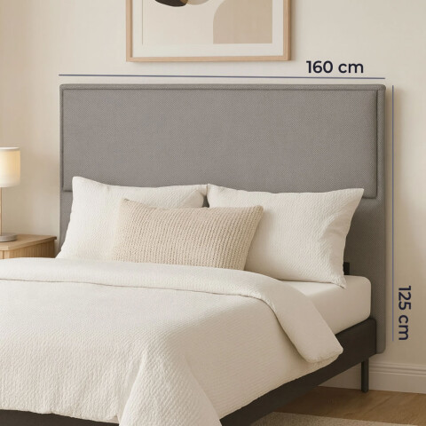 Respaldo de Cama para Dormitorio Premium 2 Plazas / Queen en Tela Gris Respaldo de Cama para Dormitorio Premium 2 Plazas / Queen en Tela Gris