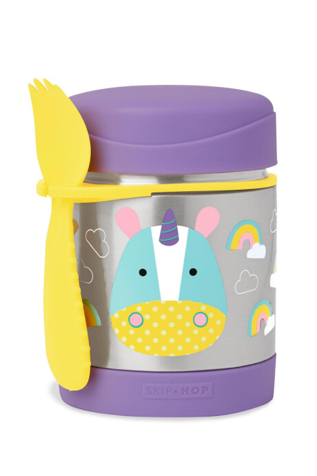 Tupper de acero inoxidable con cubierto, diseño unicornio Sin color