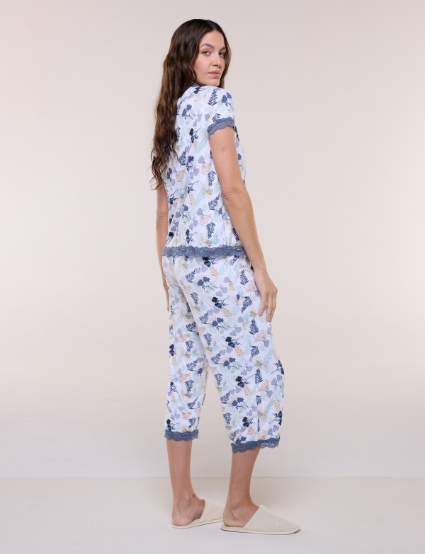 Pijama Con Capri BLANCO/MULTI