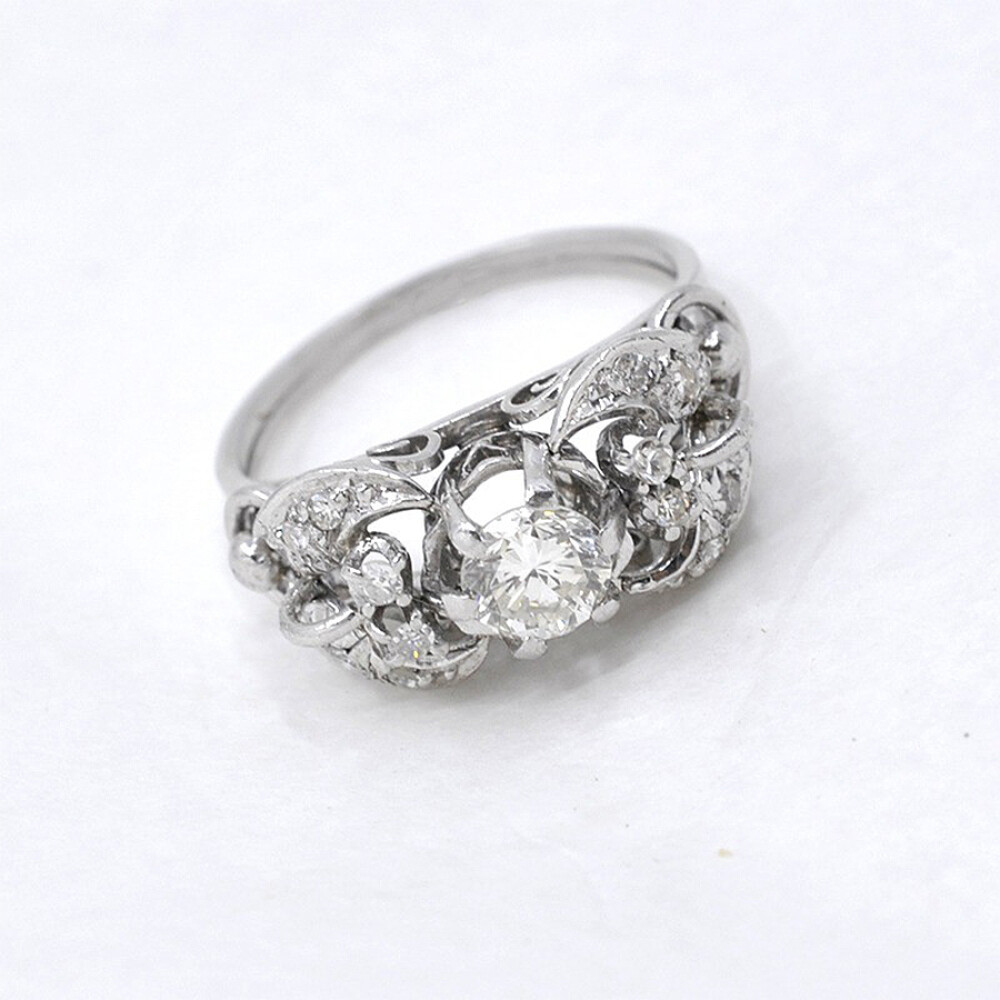 Anillo Antiguo En Oro 18K Y Brillantes Anillo Antiguo En Oro 18K Y Brillantes