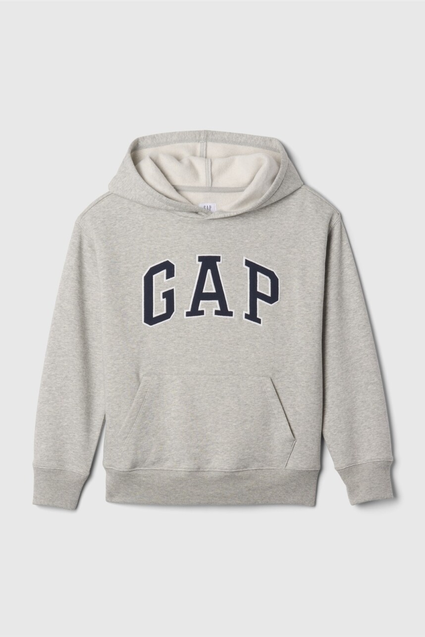 Buzo Canguro Logo Gap Niño Light Heather Grey