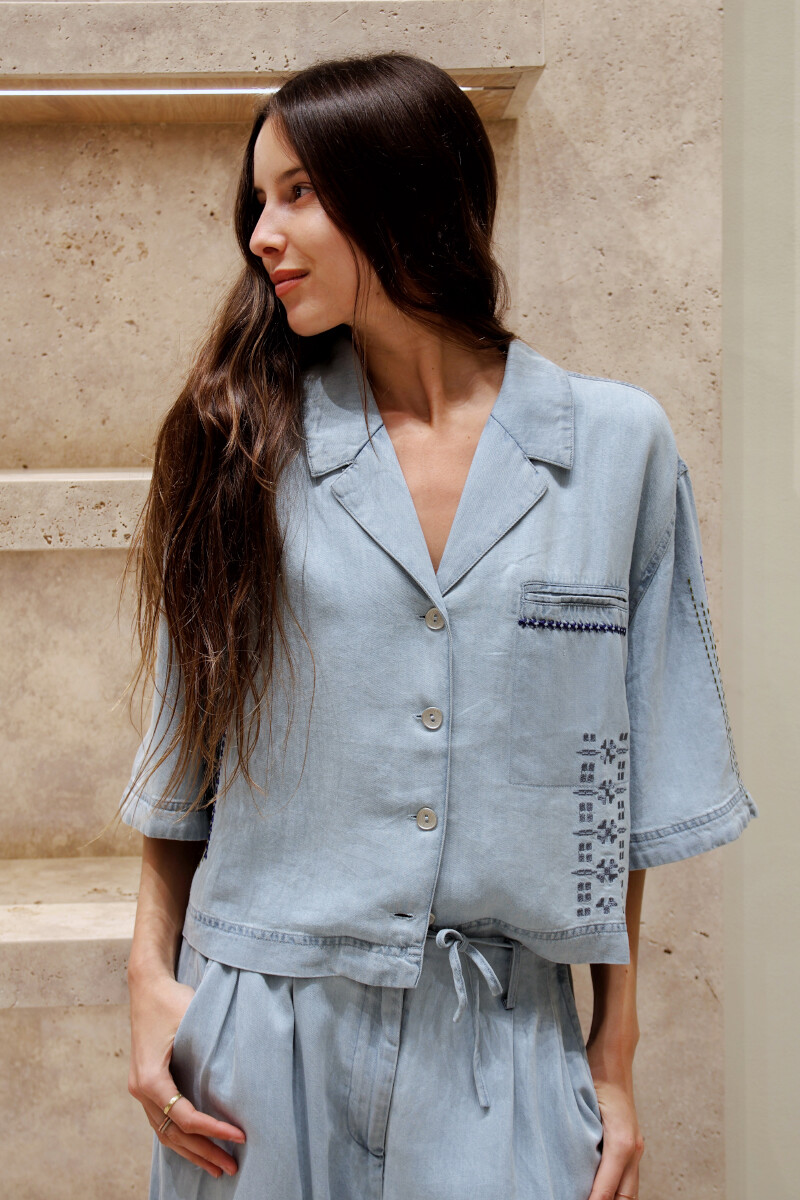Camisa Nilo Celeste Saura