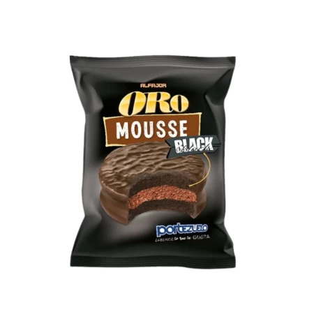 Caja X18 Alfajores Portezuelo Oro Mousse Negro 001