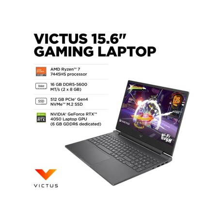 Notebook Gamer HP Victus Ryzen 7 7445HS 512GB 16GB RTX 4050 Notebook Gamer HP Victus Ryzen 7 7445HS 512GB 16GB RTX 4050