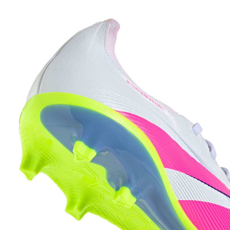 Championes Unisex Adidas Futbol 11 Predator League Terreno Blanco - Rosado - Amarillo Lima