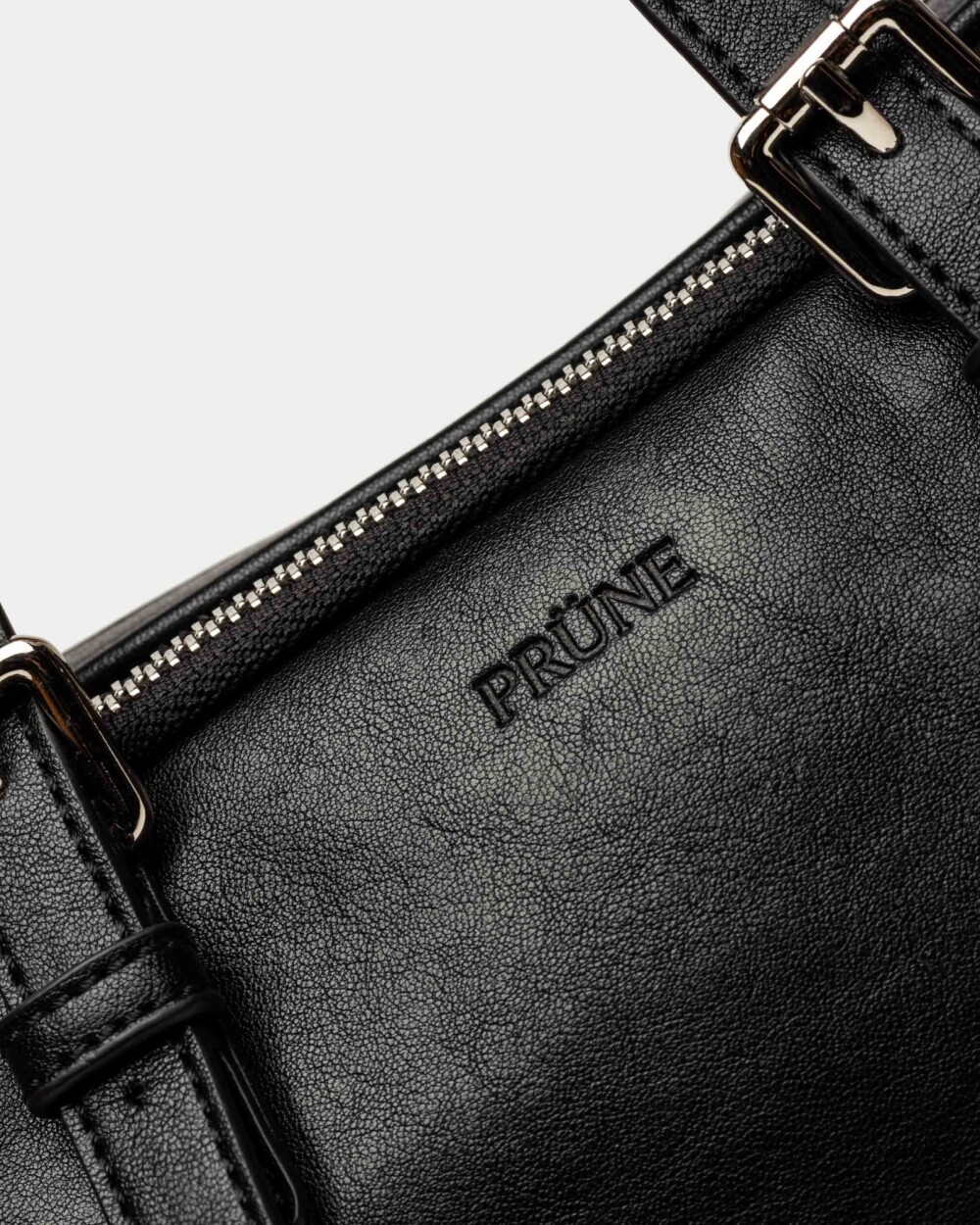 Cartera al hombro Lagoon en efecto cuero liso Negro