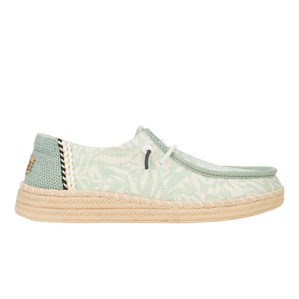 Wendy Espadrille Retro Palm - Mujer Celadon Green/White