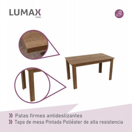 Juego de comedor Mesa de madera Rústica + 4 Sillas Beige