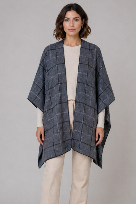 Ruana Camelia Estampa azul