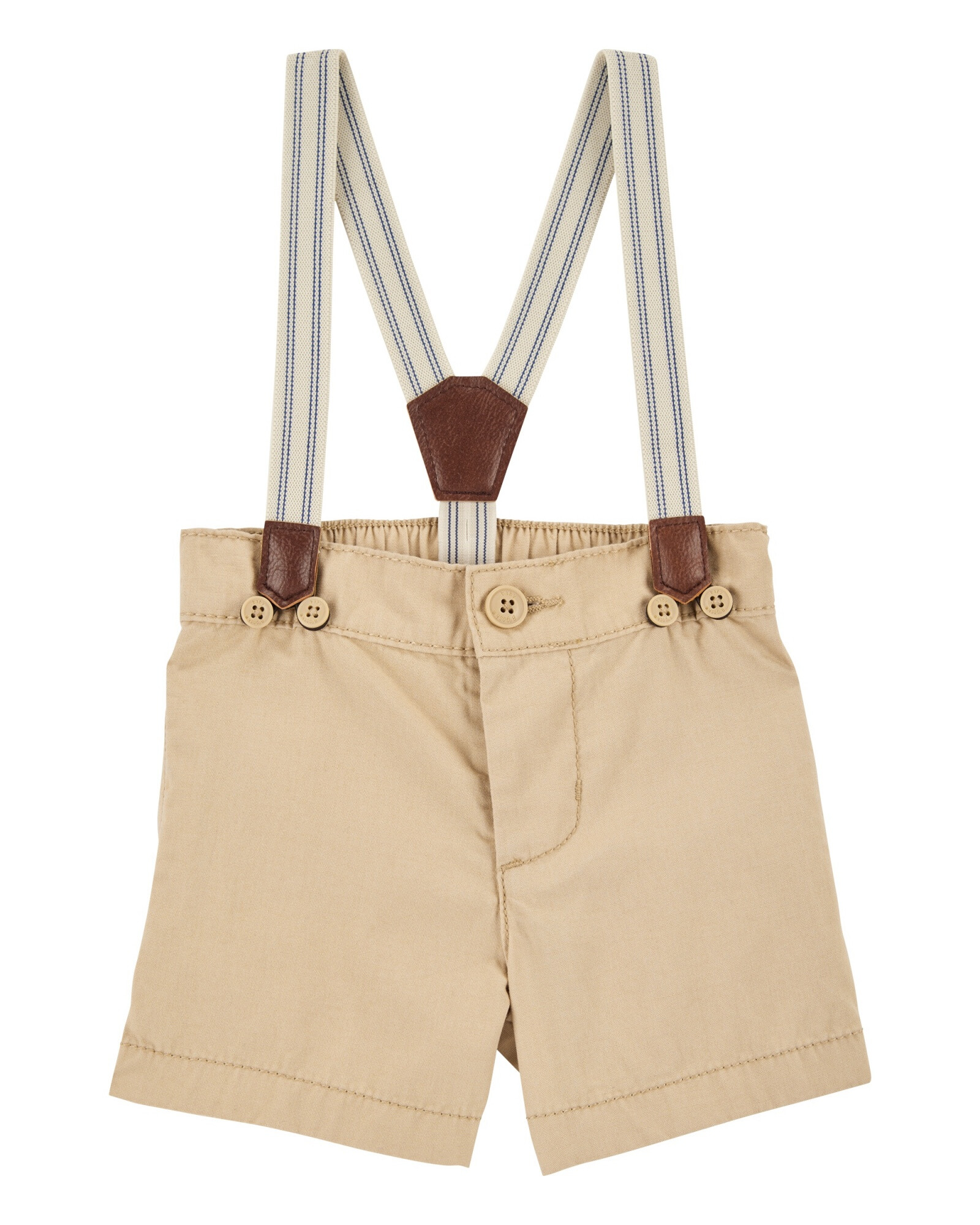 Short de algodón, con tiradores, khaki Sin color