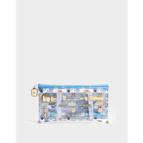 Set De 3 Lapiceras Con Líquido En Estuche De Pvc Estampado Combinacion Multicolor