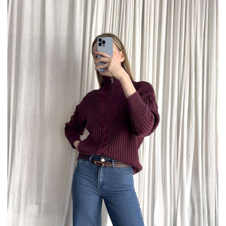 Sweater Zip Bordeaux