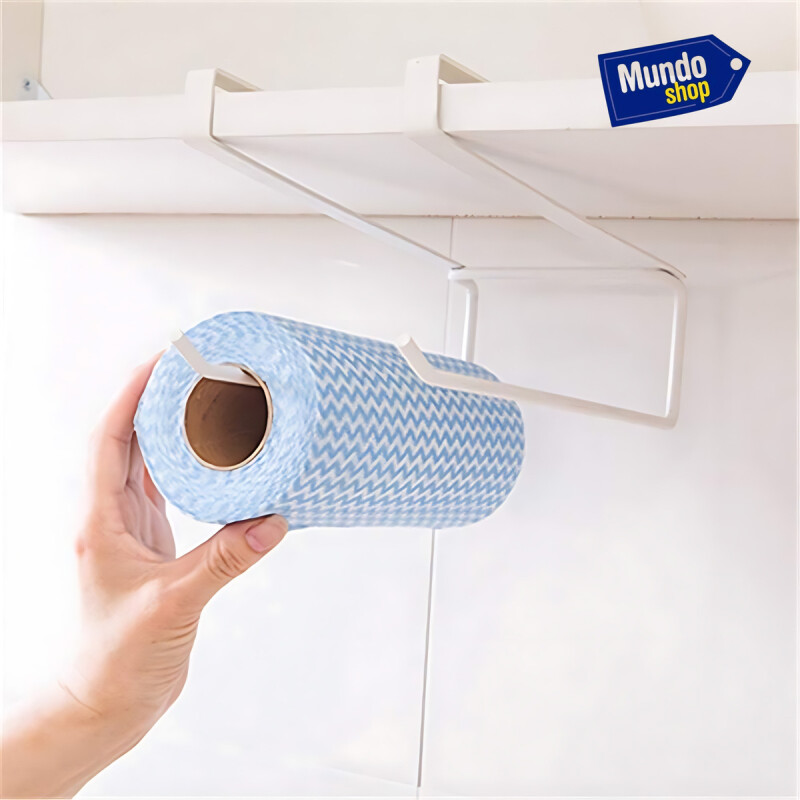 Porta Rollo Papel Toalla De Cocina Soporte Doble Blanco