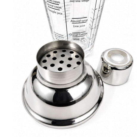 Coctelera de vidrio con medidas y recetas 400ml Sc