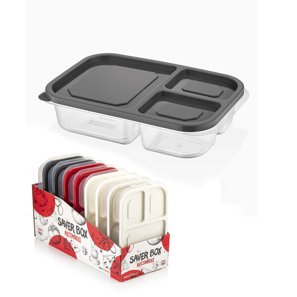 Vianda rectangular 3 divisiones 24x15x5.3 cm QLUX Vianda rectangular 3 divisiones 24x15x5.3 cm QLUX