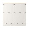 Ropero 4 puertas 2 Cajones Madera - Linea mexicana Blanco