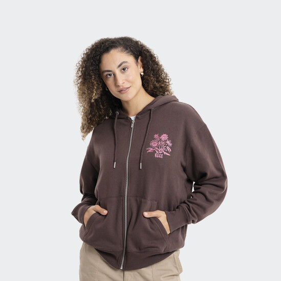 Campera Reef Zipper Marrón