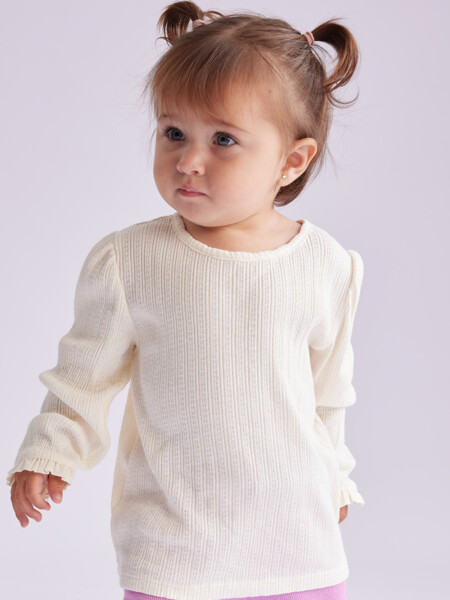 Remera manga larg rib Crudo